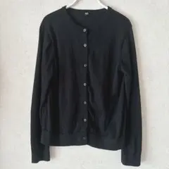 UNIQLO UVカット クルーネック カーディガン ブラック XL