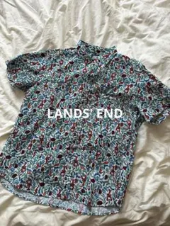 【美品】lands end シアサッカーシャツ