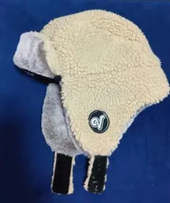 キッズもこもこ耳あて付きキャップ ベージュ