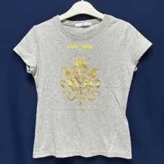 ip 半袖 Tシャツ グレー ゴールドプリント　ラメ　スパンコールのサムネイル