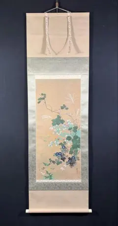 K225 小木曽祥雲 「桜に小鳥」 掛軸 日本画 絹本 共箱 - メルカリ