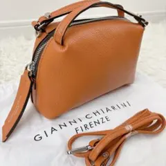 未使用級✨ジャンニキャリーニ アリファS 2WAYバッグ オレンジ レザー