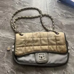 香奈兒　CHANEL　巧克力條紋　菱格紋　鏈條肩背包