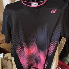 YONEX バドミントンシャツ L ブラック/ピンクゲームシャツ