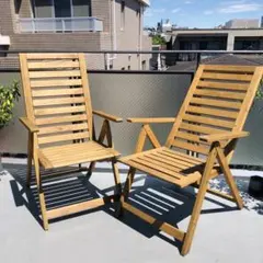 2脚セット】IKEA APPLARO エップラロー ガーデンチェア イケア木製