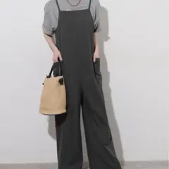 ウォッシャブルドライストレッチサロペット