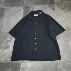 A13475 マーガレットハウエル 23ss リネン100半袖シャツ ブラックL