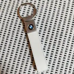 BMW レザーキーホルダー キーリング ホワイト