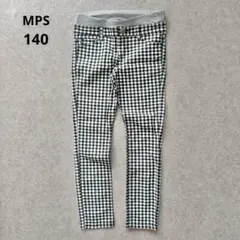 『MPS』長ズボン ギンガムチェック柄 ブラック×ホワイト 長ズボン 140cm
