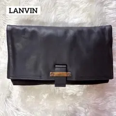 美品✨ランバン 金具 レザー切替 スエード クラッチバッグ セカンドバッグ
