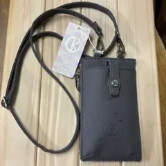 新品タグ付 D.KELLY スマホショルダー ミニショルダー グレー訳あり
