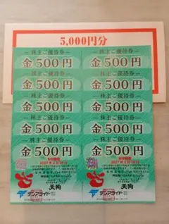 最新】テンアライド 株主優待券 6000円 500円×12枚 天狗 優待 - メルカリ