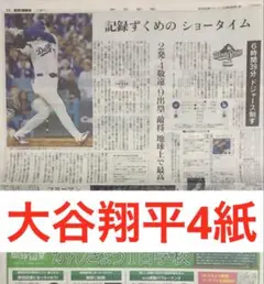 大谷翔平 2本 9出塁 一般紙4紙 まるごと 新品 未読 10月29日