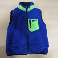 フリース　リバーシブルベスト　青　120cm