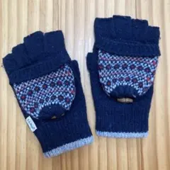 L.L.Bean フィンガーレスグローブ 紺 赤 手袋　アーガイル フェアアイル