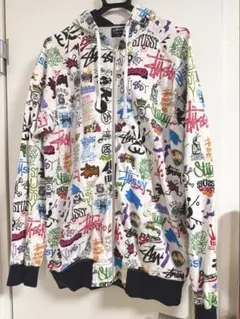 超希少】 OLD STUSSY パーカー 白 水色 L 90S 80S - メルカリ