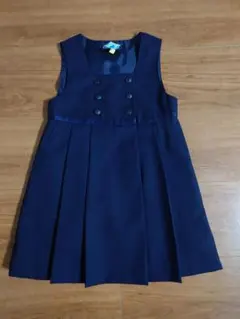 ファミリア ワンピース ジャンパースカート フォーマル お受験 入学式　濃紺