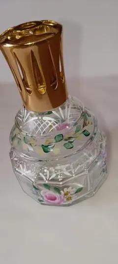 Lampe Berger アロマランプ ガラス製 花柄 ゴールドキャップのサムネイル