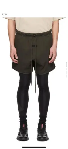 定価23000円】ZARA レザーショートパンツ カーキ ハーフパンツ y2k