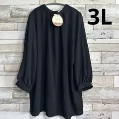 新品タグ付き　長袖チュニック シャツ　3L ブラック
