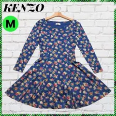希少 KENZO ケンゾー ワンピース Aライン フレア 花柄 ビンテージ Mのサムネイル