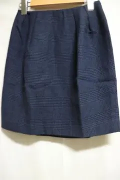 IENAウールチェックスカートイエナネイビーかわいい良品36