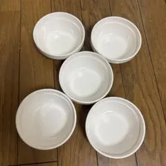 陶器製ホワイトボウル5個セット