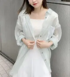 MURUAムルーア シャイニーシアーシャツグリーンのサムネイル