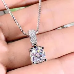 新品❣️一粒CZネックレス　シルバーカラー　結婚式　高見え【匿名配送】