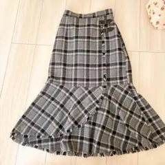【美品】チェック柄 マーメイドスカート