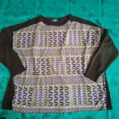 ジュンコシマダPART2 馬プリント 長袖ニット LL