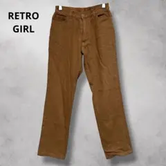 【レトロガール】RETROGIRL/ストレートデニム/ブラウン/茶色/無地