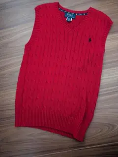 Polo Ralph Lauren レッド Vネック ベスト M