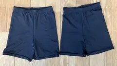 くろぱん　140cm・150cmセット　２分丈レギンス 黒