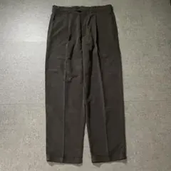 希少90sペリーエリス1タックレーヨンワイドスラックスパンツW34オリーブグレー