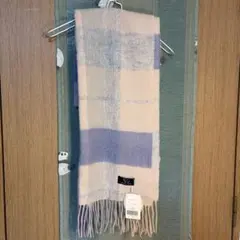 Quality of life チェック柄マフラー タグ付き新品 毛100%