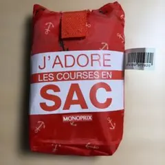 MONOPRIX エコバッグ レッド アンカー柄 折りたたみ