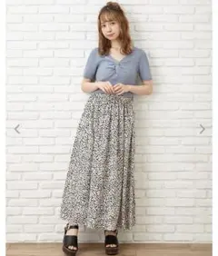 2*5様 イング ロングスカート Mサイズ レオパード柄 ギャザースカート