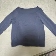 オフショルダー ダークブルー セーター　お値下げしました