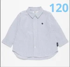 120 petit main 「POLO BCS」長袖シャツ ブルーストライプ