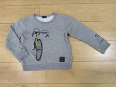 BeBe 自転車プリント トレーナー グレー 130
