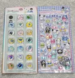 正規ボンボンドロップシール　キラコロおはじきシール　はぴだんぶい　2枚セット