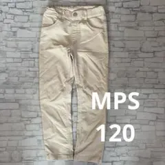 オフホワイト　ベージュ　パンツ　ボトムス　ストレッチ　ウエストゴム　120