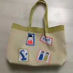 美品 編み物☆堀ノ内 コラボニットトートバッグ中銀カプセルタワービル イエロー 美品 編み物☆堀ノ内 コラボニットトートバッグ中銀カプセルタワービル