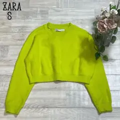 【ZARAザラ】クロップド丈　クルーネックニットセーター　大人カジュアル　可愛い