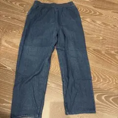 Beams heart ウエストゴム デニムパンツ インディゴブルー