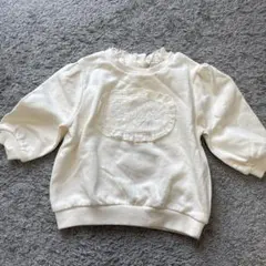 プティマイン petit main レースロゴトレーナー生成90 新品