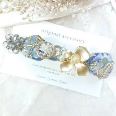1732＊ハンドメイド♡押し花のバレッタ