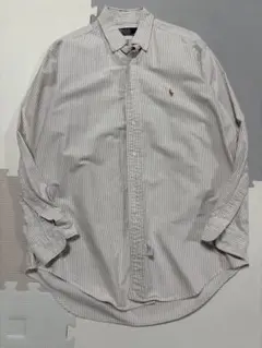 【古着】ラルフローレン　ストライプ ボタンダウンシャツ