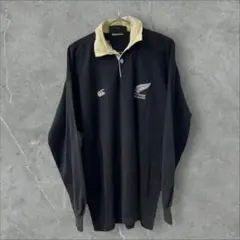 90s Canterbury オールブラックスALL BLACKS ラガーシャツ - メルカリ